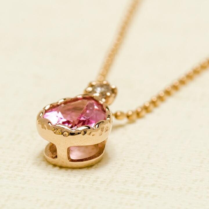 ペンダントトップ ピンクトルマリン ダイヤモンド goccia PT900・K18