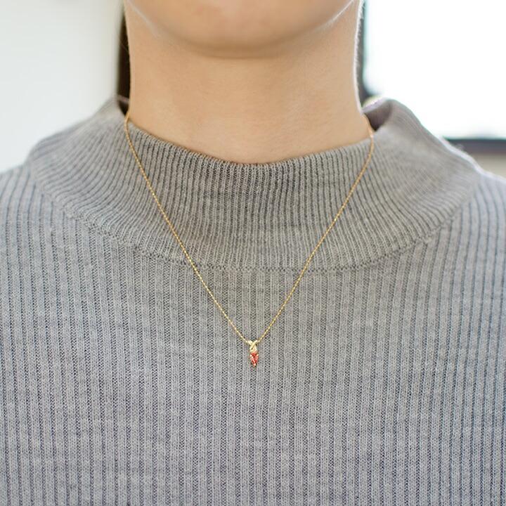 ペンダントトップ ピンキッシュオレンジサファイア ダイヤモンド  