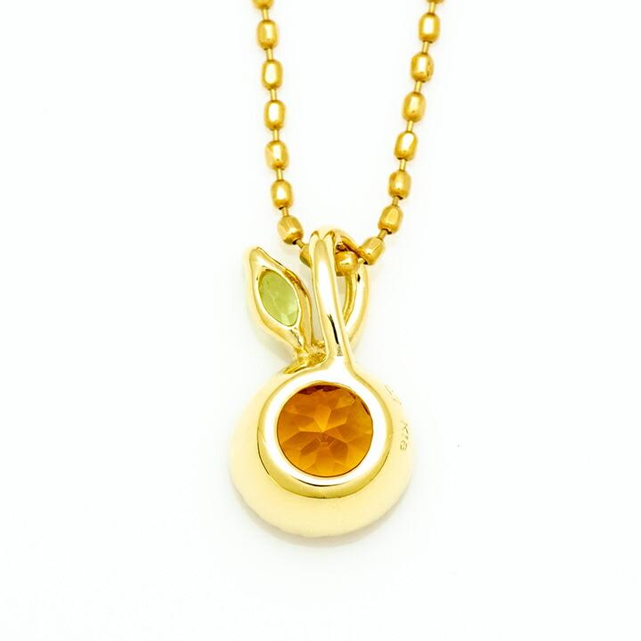 ペンダントトップ シトリン ペリドット burrona ネックレス PT900・K18