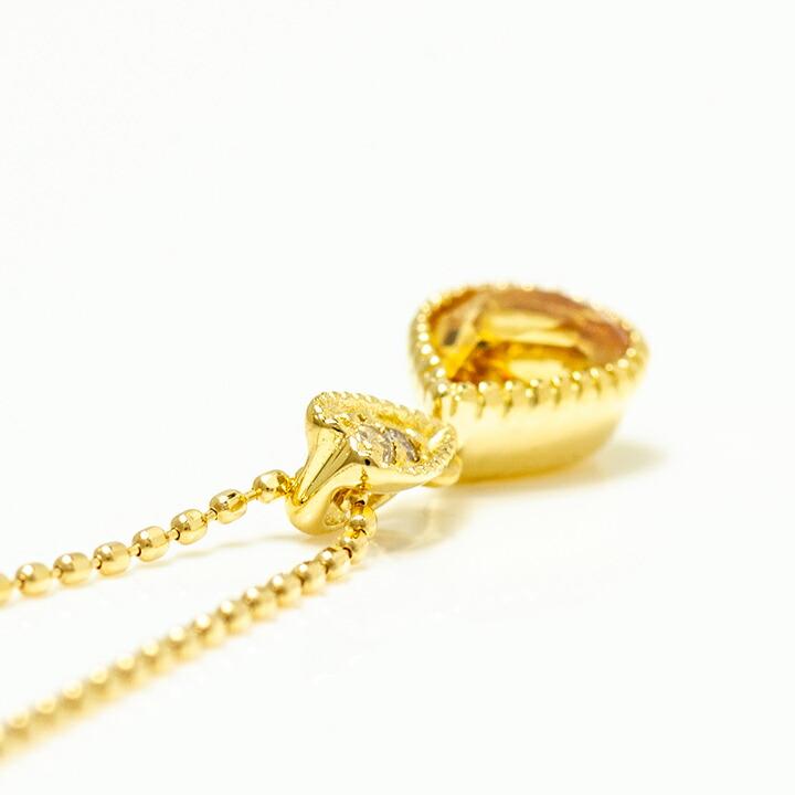 ペンダントトップ　K18 ダイヤ　付 ペンダントトップ シトリン ダイヤモンド pianto ゴールド K18