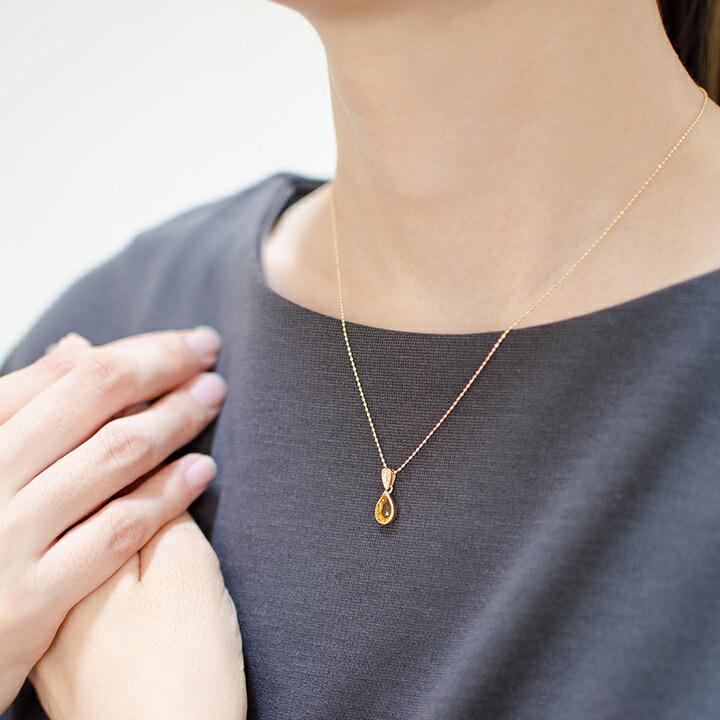 ペンダントトップ シトリン ダイヤモンド pianto ネックレス PT900 