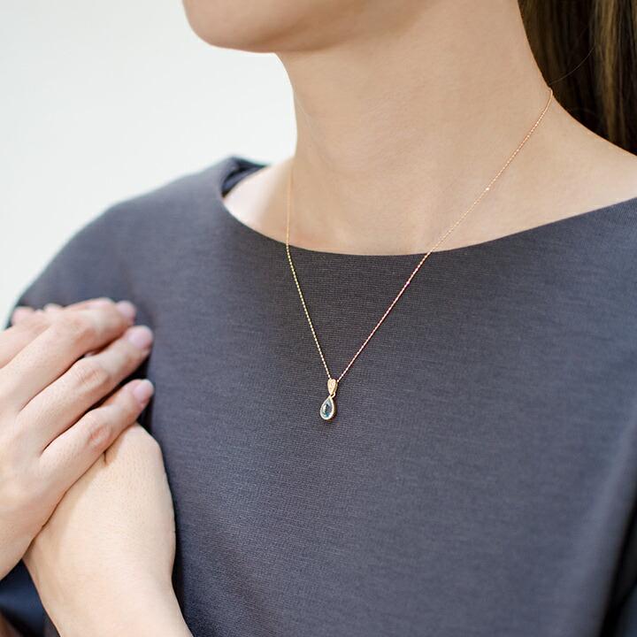 ペンダントトップ ブルートパーズ ダイヤモンド pianto ネックレス
