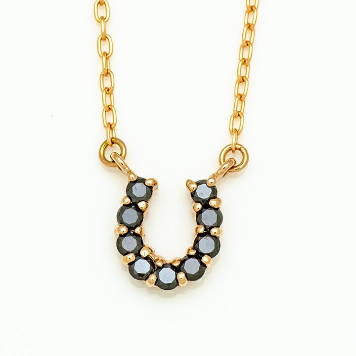 ネックレス ブラックダイヤモンド ホースシュー fortuna