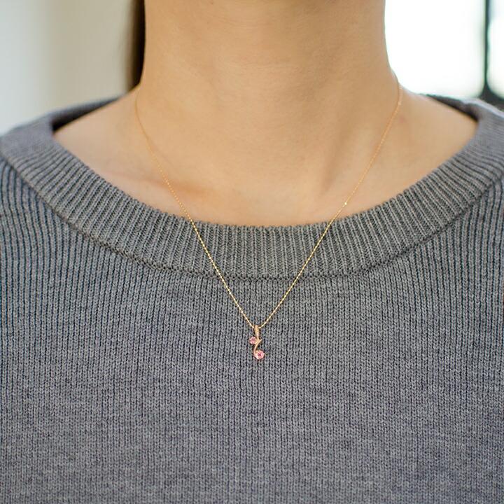 ペンダントトップ ピンクトルマリン ロードライトガーネット ゴールド