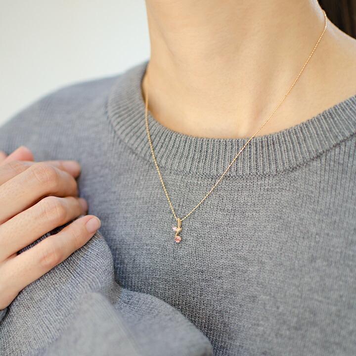 ペンダントトップ ピンクトルマリン ロードライトガーネット ゴールド