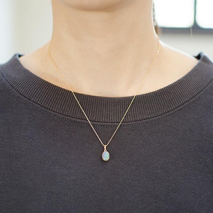 ペンダントトップ ブラックオパール bagliore ネックレス PT900・K18