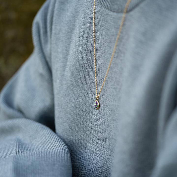 ペンダントトップ Floraコレクション Ajisai パヴェ 紫陽花 K18/PT900 