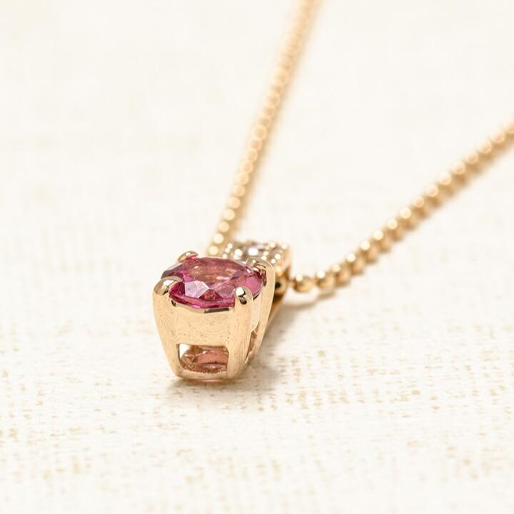 ペンダントトップ ピンクトルマリン ダイヤモンド fiorito ゴールド