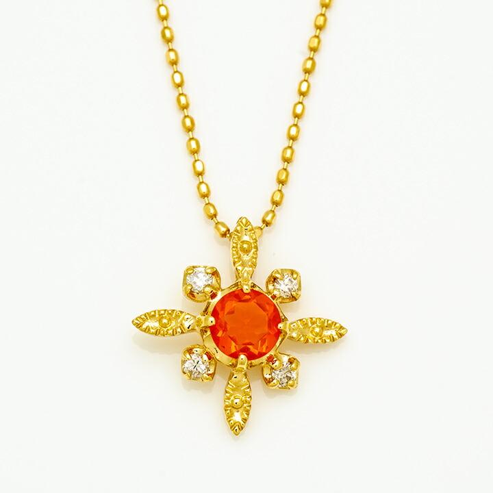 ペンダントトップ ファイアオパール ダイヤモンド solare ネックレス