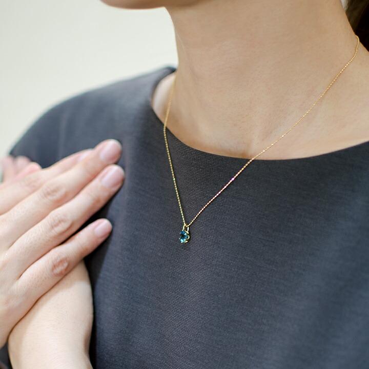 ペンダントトップ ロンドンブルートパーズ sempre ネックレス PT900