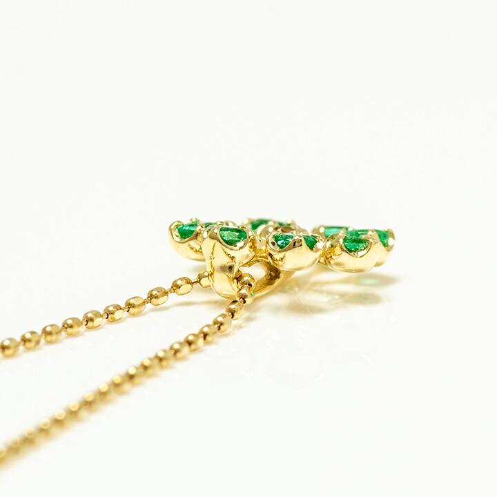 ペンダントトップ エメラルド ダイヤモンド フラワー luce ネックレス