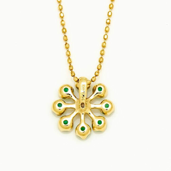 ペンダントトップ エメラルド ダイヤモンド フラワー luce ネックレス