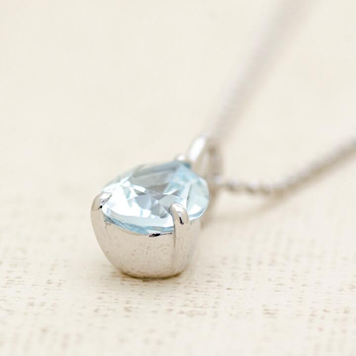 ペンダントトップ ブルートパーズ ネックレス PT900・K18・K10選択可