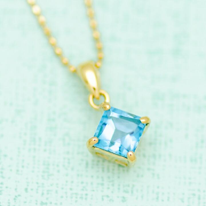 ペンダントトップ ブルートパーズ ゴールド K18 プラチナ900・K10選択