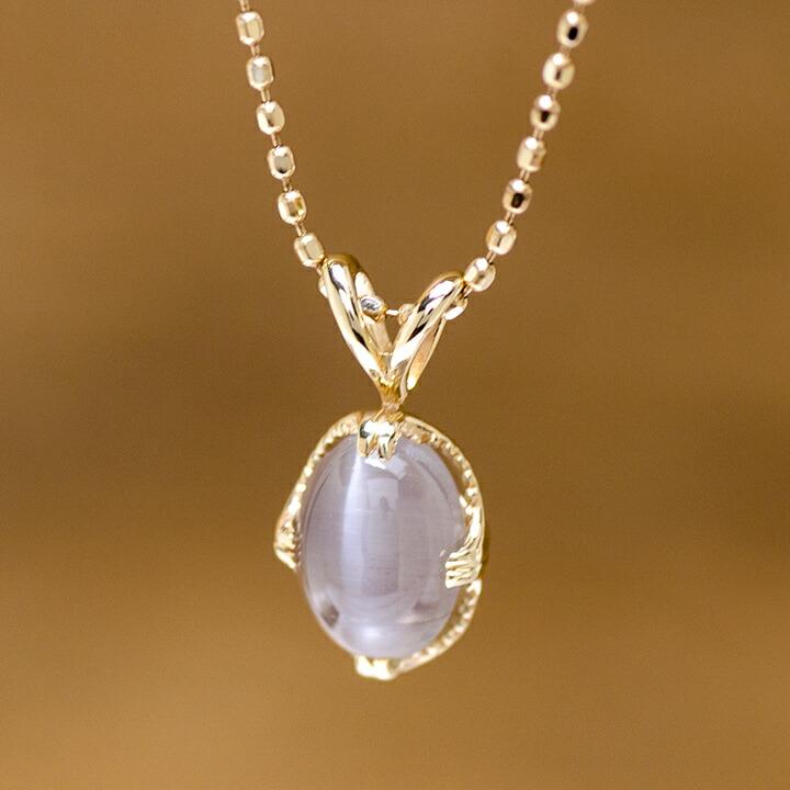 ペンダントトップ シリマナイトキャッツアイ drop ネックレス PT900