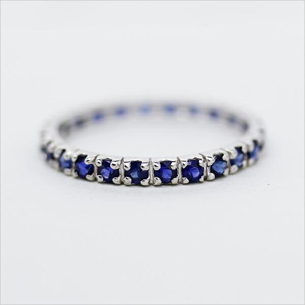 指輪 フルエタニティリング ブルーサファイア ゴールド K18 レディース