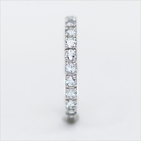 指輪 フルエタニティリング アクアマリン ゴールド K18 レディース 18K