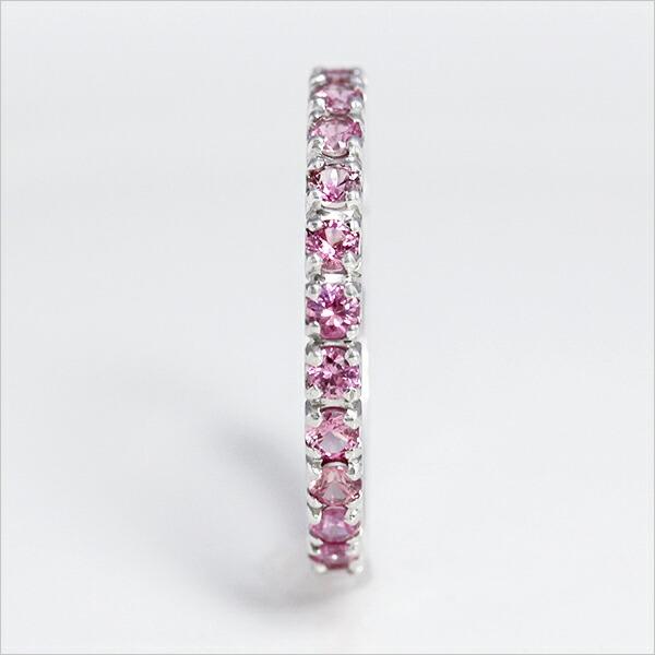 指輪 フルエタニティリング ピンクサファイア ゴールド K18 レディース