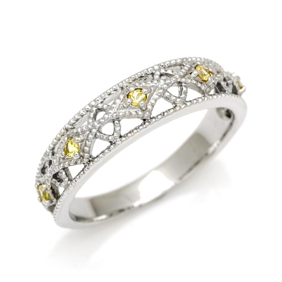 K18WG イエローサファイア リング cortile 9月誕生石 アクセサリー