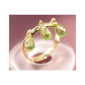 K18 ペリドット ブリオレット リング 指輪 8月誕生石 アクセサリー