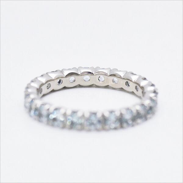 指輪 フルエタニティリング アクアマリン K18 ゴールド レディース 18K