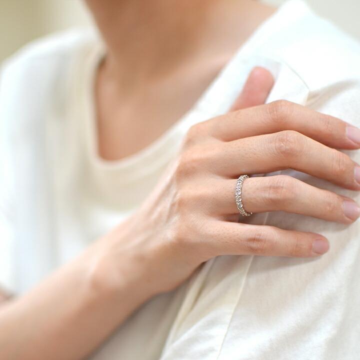 指輪 フルエタニティリング ダイヤモンド 0.8ct PT900・K18・K10選択可 