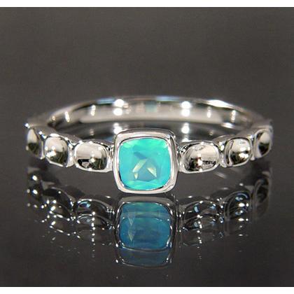 Pt900 K18 ブルーカルセドニー リング 12号 ブルーカルセドニー デザインリング12号弱 K18YG イエローゴールド