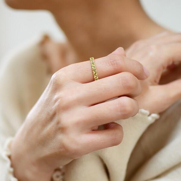 フルエタニティ リング 指輪 ペリドット K18 ゴールド 8月誕生石  