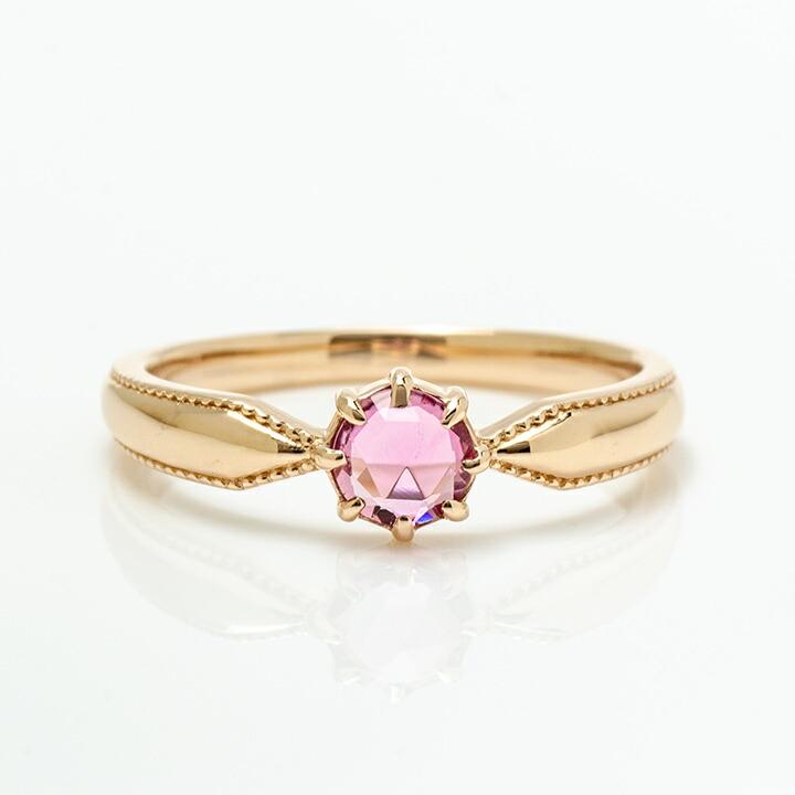 指輪 リング ピンクトルマリン ローズカット tocca ゴールド K18
