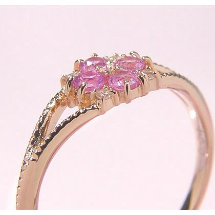 指輪 リング ピンクサファイア ダイヤモンド bouquet PT900・K18・K10