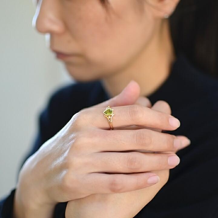 指輪 リング ペリドット ダイヤモンド pera PT900・K18・K10選択可