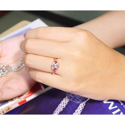 K18 モルガナイト × ルベライト ダイヤモンド リング 指輪 magia 4月  