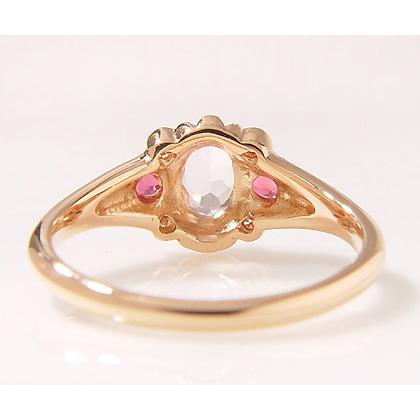 K18 モルガナイト × ルベライト ダイヤモンド リング 指輪 magia 4月  