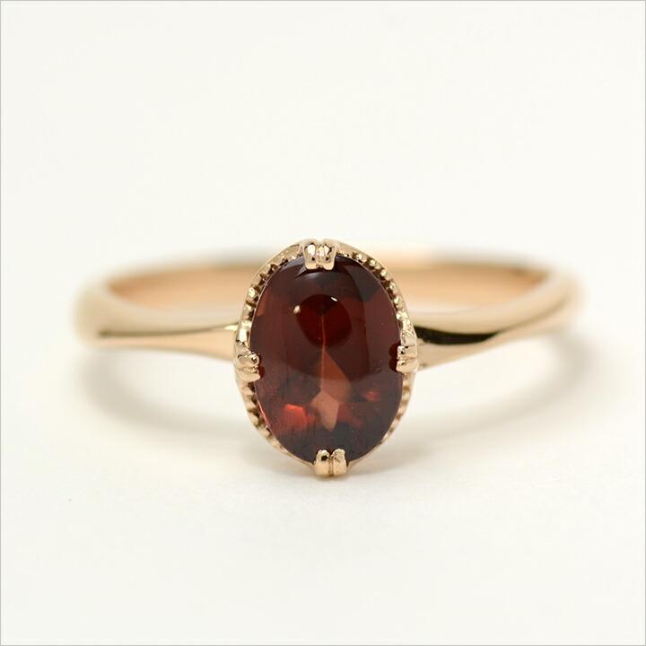 18K◎ガーネット&ダイヤ◎指輪リング◎18号◎石付2gup ガーネット リング ガーネットリング ガーネット指輪 k18 18k 18