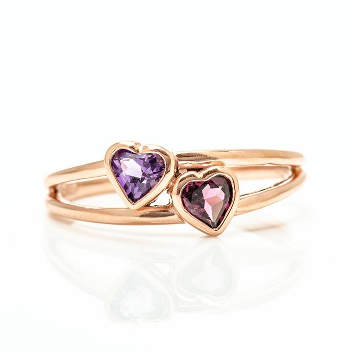 リング 指輪 アメシスト ロードライトガーネット ハート amato