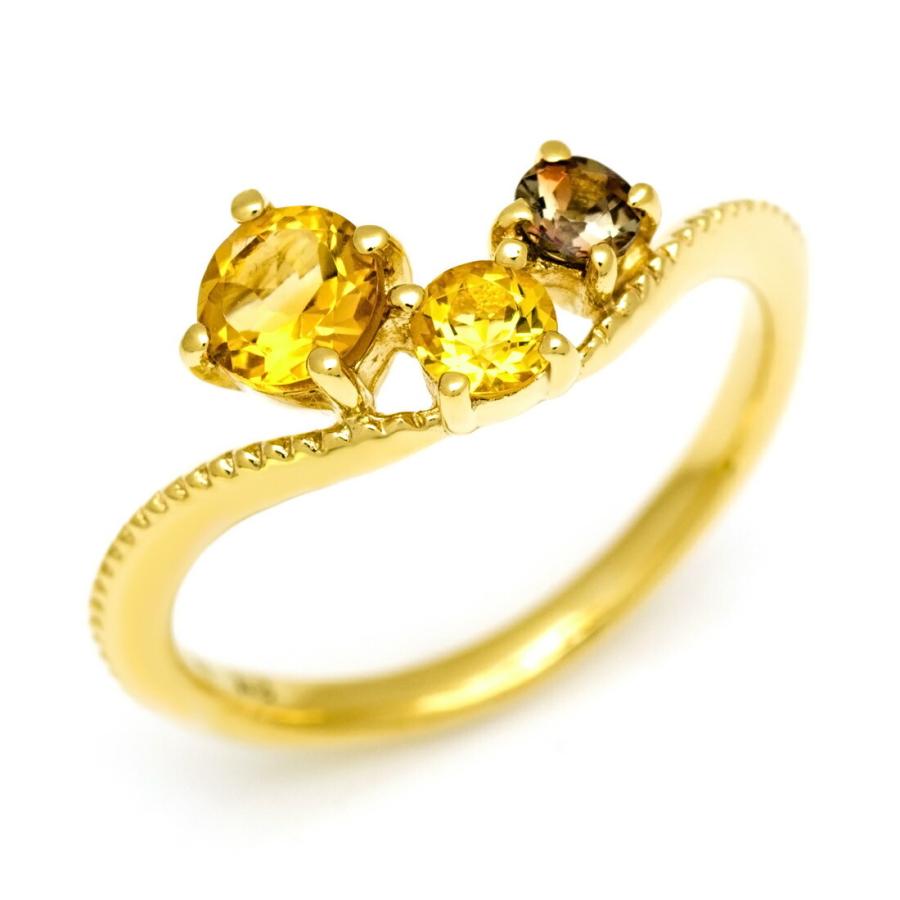 k18/pt900 イエローベリル　リング リング 指輪 シトリン イエローベリル アンダルサイト terzetto