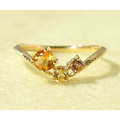 k18/pt900 イエローベリル　リング Yellow Beryl K18イエローベリル ダイヤモンドリング NO.128376