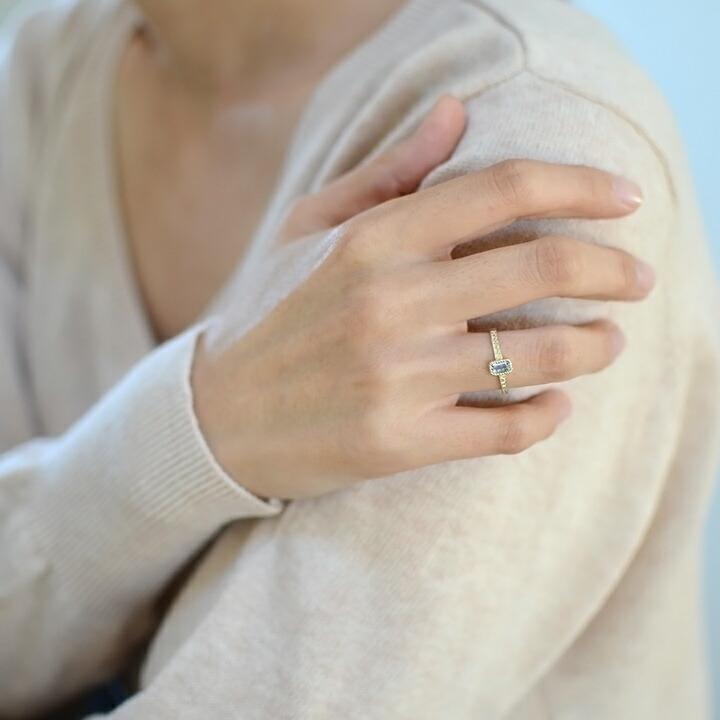 指輪 リング アクアマリン ダイヤモンド grazia PT900・K18・K10選択可