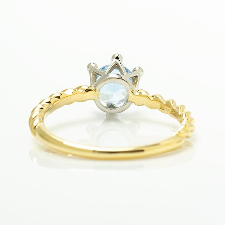 指輪 リング アクアマリン reginetta K18/PT900コンビネーション