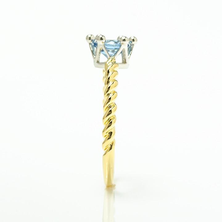 指輪 リング アクアマリン reginetta K18/PT900コンビネーション