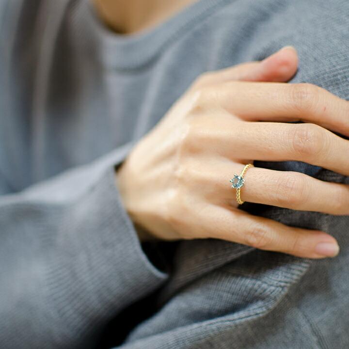 指輪 リング アクアマリン reginetta プラチナ900 ゴールド K18