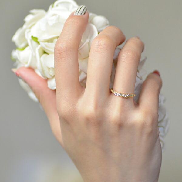 指輪 エタニティリング ダイヤモンド 0.18ct リボン dono PT900・K18