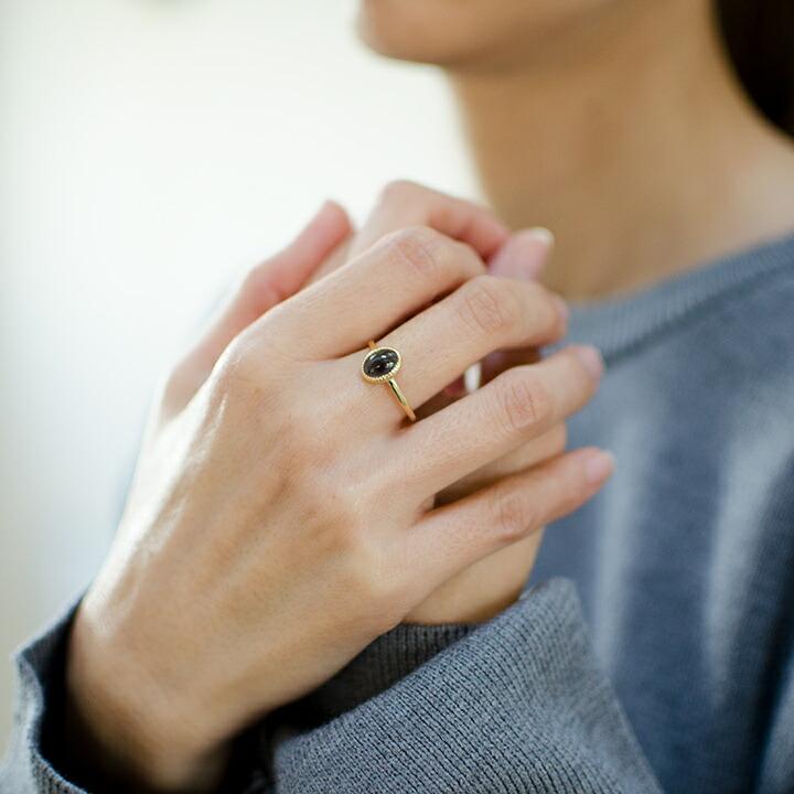 指輪 リング シリマナイトキャッツアイ lince ゴールド K18 レディース