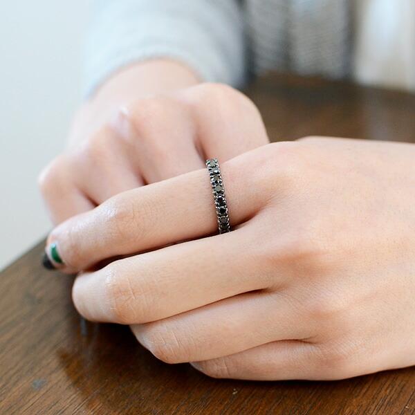 フルエタニティーリング 指輪 ブラックダイヤモンド ゴールド