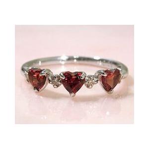 指輪 リング ガーネット ダイヤモンド ハート carino PT900・K18・K10