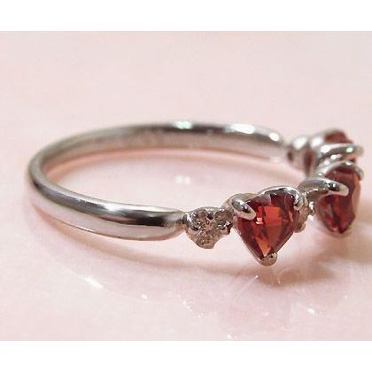 指輪 リング ガーネット ダイヤモンド ハート carino PT900・K18・K10