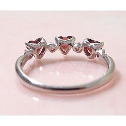 指輪 リング ガーネット ダイヤモンド ハート carino PT900・K18・K10