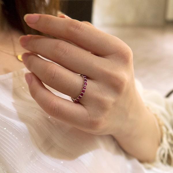 ルビー フルエタニティリング 18K 約8号 指輪 フルエタニティリング ルビー 1.8ct PT900・K18・K10選択可