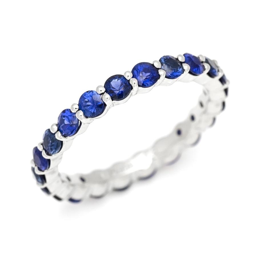 指輪 フルエタニティリング ブルーサファイア 1.8ct PT900・K18・K10