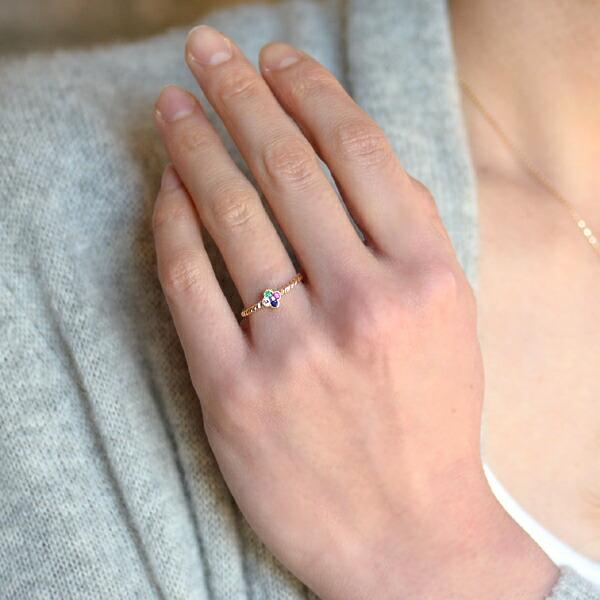 リング 指輪 選べる宝石 フラワー prana PT900・K18・K10選択可